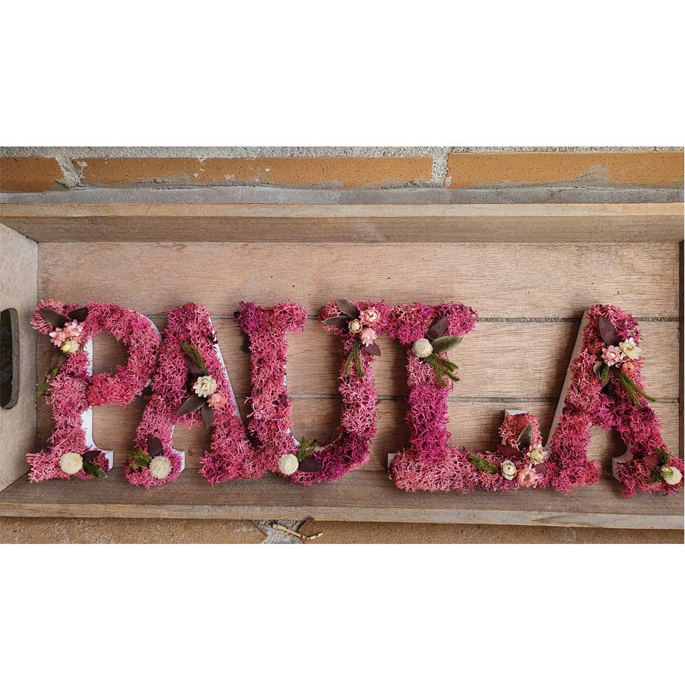 LETRA PEQUEÑA MUSGO Y FLOR